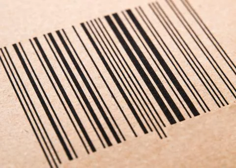 Bar code printed on a cardboard 库存照片