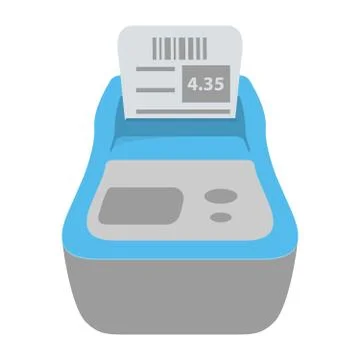 Bar code printer.Label printer digital isolated on white background. Stock Illustration