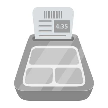 Bar code printer.Label printer isolated on white background. Stock Illustration