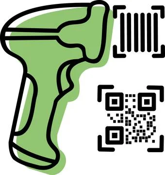 Bar-code QR code scanner wireless icon Stockillustratie