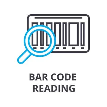 Bar code reading thin line icon, sign, symbol, illustation, linear concept Stock-Illustration