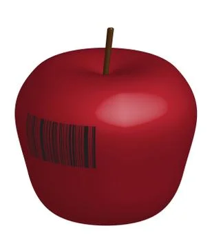Bar-code red apple Stock Illustration