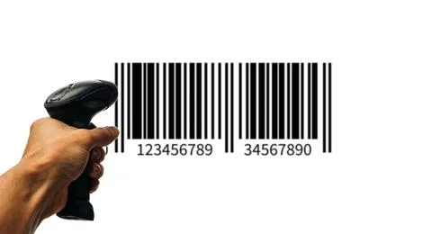 Bar code. Retail label barcode scan. Reader laser scanner for warehouse holdi Stock Photos