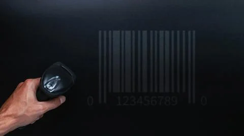 Bar code. Retail label barcode scan. Reader laser scanner for warehouse on bl Foto stock