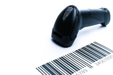Bar code. Retail label barcode scan. Reader laser scanner for warehouse isola Stock Photos