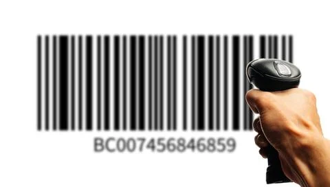 Bar code. Retail label barcode scan. Reader laser scanner for warehouse holdi Foto stock