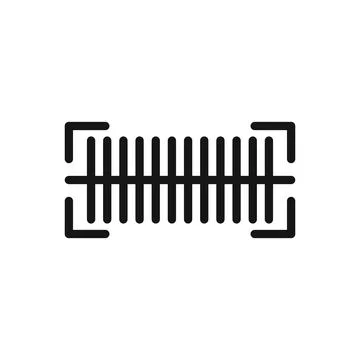 Bar code scanner icon Black line art vector logo Stock Illustration