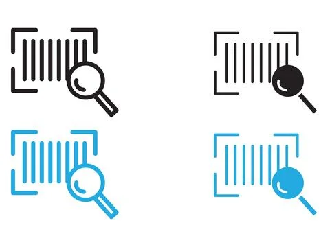 Bar code scanner icon black and white vector outline sign Stock Illustration