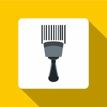 Bar code scanner icon, flat style 스톡 일러스트