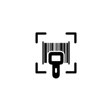 Bar Code scanner icon on isolated white background. EPS 10 vector. Illustrazione stock