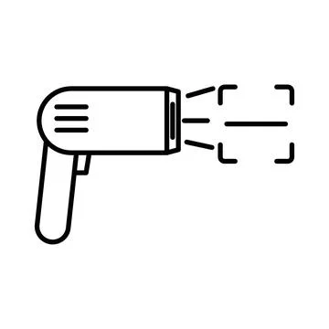 Bar code scanner icon linear logo mark in black and white Stock Illustration