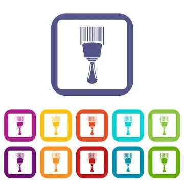 Bar code scanner icons set flat 스톡 일러스트