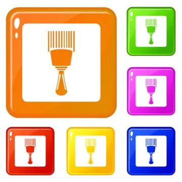Bar code scanner icons set color Stock-Illustration