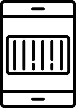 Bar Code Scanner Line Icon Design Stock Illustration