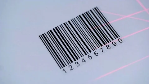 Bar code scanner scans the product code Stock Footage 74220698