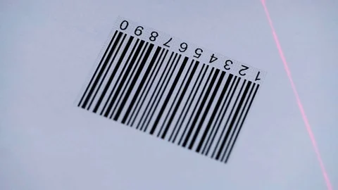 Bar code scanner scans the product code Stock Footage 74221095