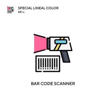 Bar code scanner Special lineal color icon. Illustration symbol design templa Illustrazione stock