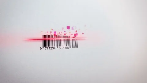 Bar code scanner uses lazer and analyses info 動画素材 79783424