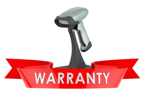 Bar code scanner warranty concept. 3D rendering Stock-Illustration