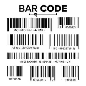 Bar Code Set Vector. Modern Simple Flat Barcode. Marketing, Fashionable Scan Stock-Illustration