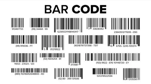 Bar Code Set Vector. Universal Product Scan Code. Isolated Illustration Stock Illustration