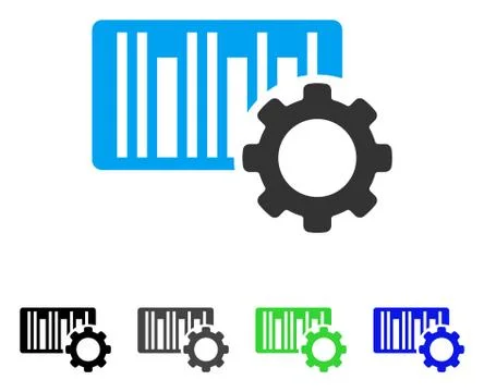 Bar Code Settings Flat Icon Stock-Illustration