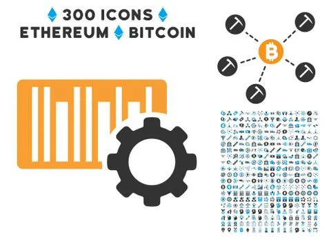Bar Code Settings Flat Icon with Set Stock-Illustration