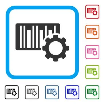 Bar Code Settings Framed Icon Stock-Illustration
