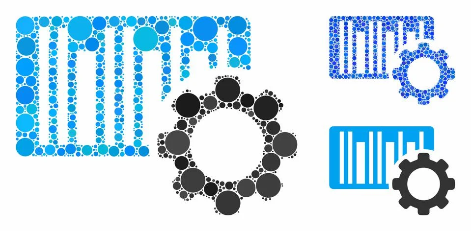 Bar Code Settings Mosaic Icon of Circles Stock-Illustration