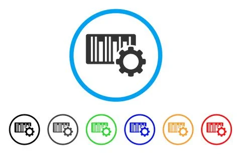 Bar Code Settings Rounded Icon Illustrazione stock