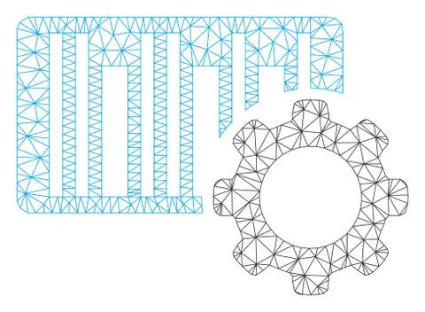 Bar Code Settings Vector Mesh Wire Frame Model Stockillustratie