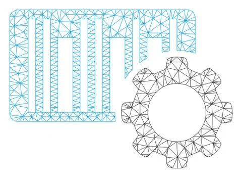 Bar Code Settings Vector Mesh Carcass Model Stock-Illustration
