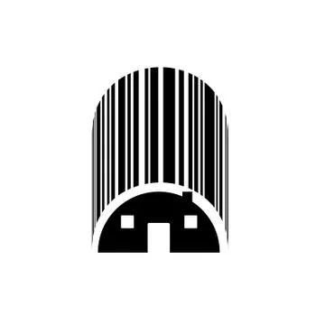 Bar code shaped like a house Stock Illustration