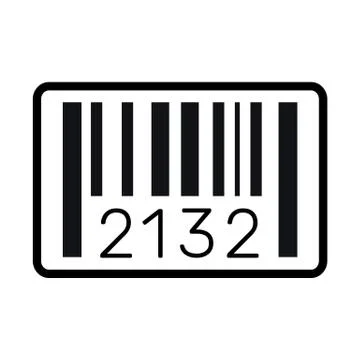 Bar Code Sign Flat Icon on white Illustration Stockillustratie