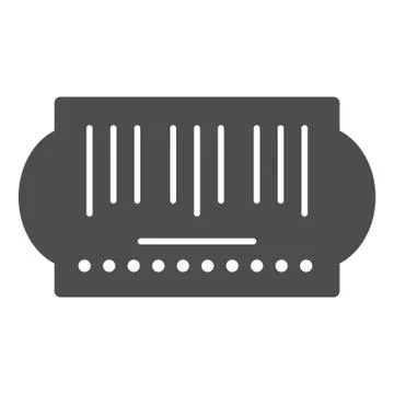 Bar code solid icon. Sticker vector illustration isolated on white. Scanner Stock-Illustration