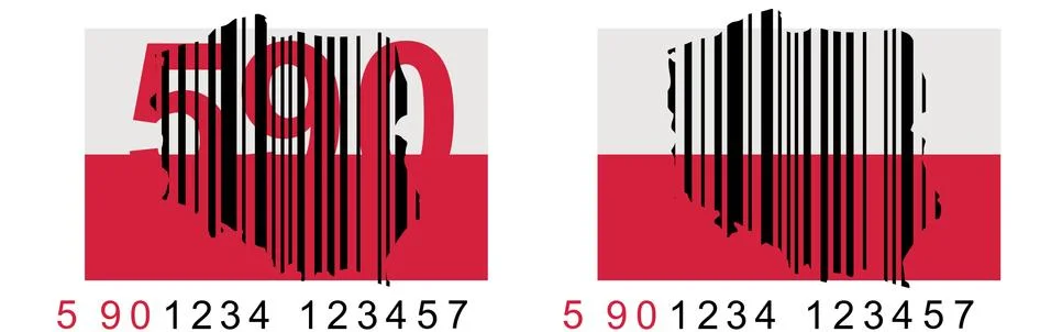 The bar code starting with 590 is a mark already produced in Poland - promote Illustrazione stock