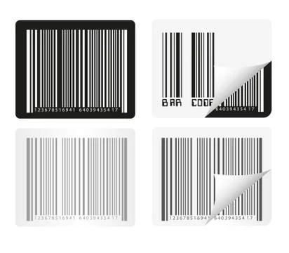Bar code  stickers isolated over white background. vector Stock-Illustration
