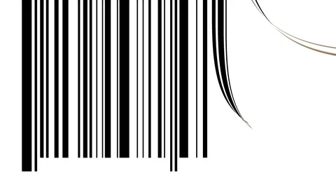 BAR CODE sticks  comes from out of the frame  one by one. Video stock 93783552