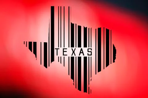 Bar code with 'Texas' spelled inside Stock Illustration