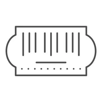Bar code thin line icon. Sticker vector illustration isolated on white. Scanner Stock-Illustration