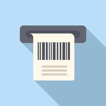 Bar code ticket icon flat vector. Scan receipt 스톡 일러스트