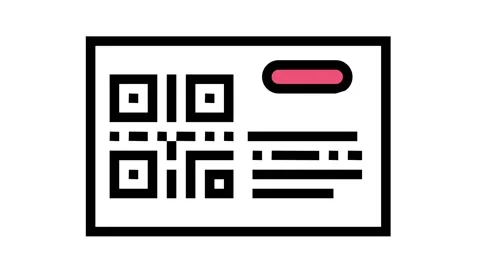 Bar code on transport ticket color icon animation Video stock 157262738