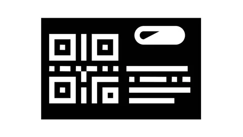 Bar code on transport ticket glyph icon animation Video stock 157265941