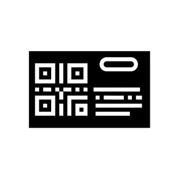 Bar code on transport ticket glyph icon vector illustration Illustrazione stock