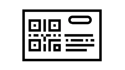Bar code on transport ticket line icon animation Video stock 157264607