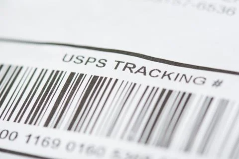 Bar code of USPS tracking number Stock Photos