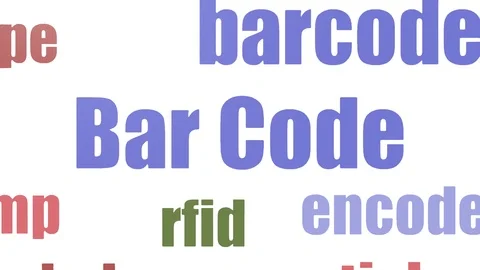 Bar Code Word Cloud Animated Isolated On White Stock Footage 103657862