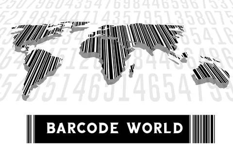 Bar Code World Map Stock Illustration