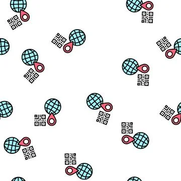 Bar code worldwide location color icon vector isolated illustration Illustrazione stock