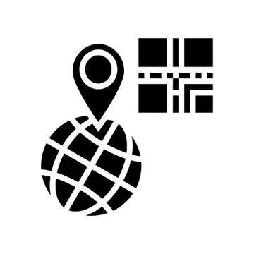 Bar code worldwide location glyph icon vector illustration イラスト素材